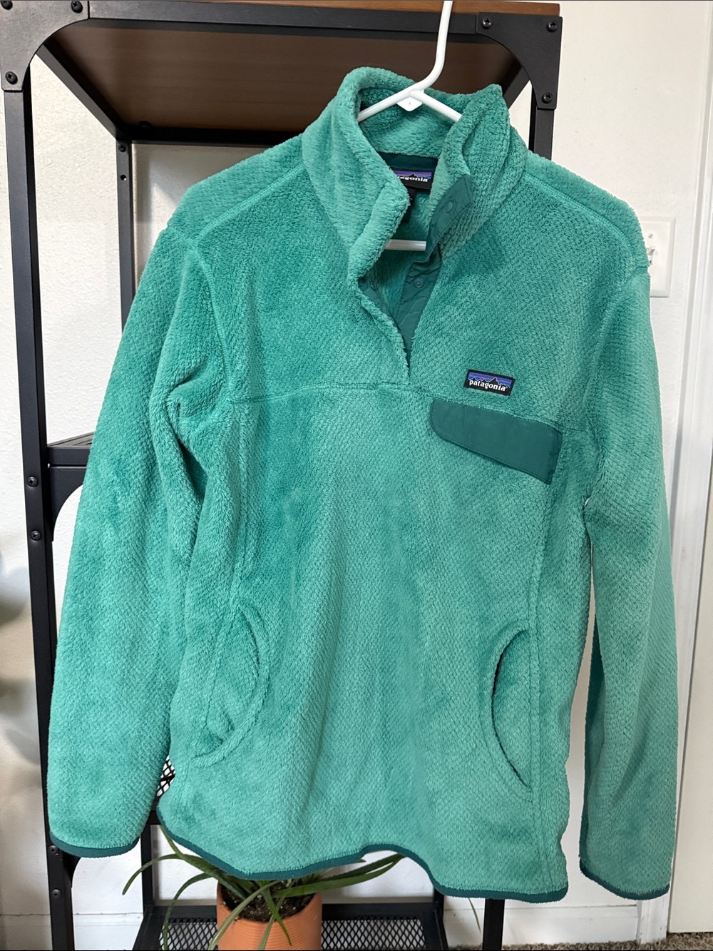 Patagonia Women’s Teal Green Fleece Pullover Snap-Neck
